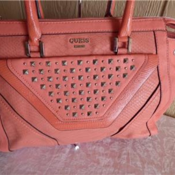 GUESS Tough Luv  Faux Leather Satchel- - Picture 10 of 15